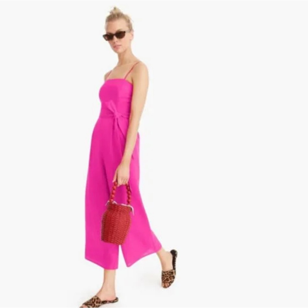 J.Crew Hot Pink Linen Romper - Size 8 - NWT